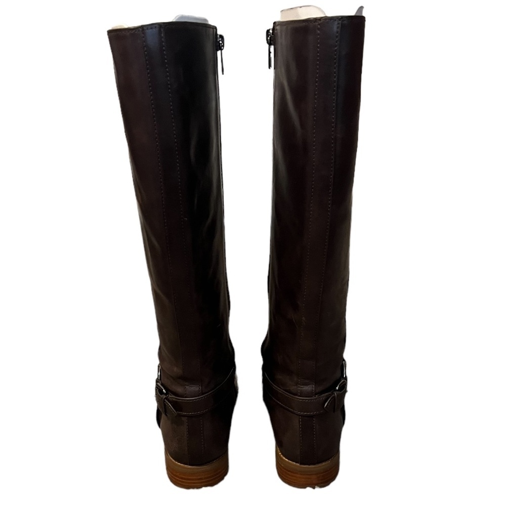 Coach Mabel Leather Western Chain Riding Boots in color Dark Smoke Size 7.5B - Picture 2 of 14